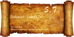 Sebesi Tamás névjegykártya